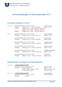 Lehrveranstaltungen im Sommersemester 2017