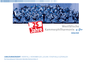 jubiläumskonzert / montag, 2. november 2015, 20 uhr / stadthalle