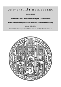 UNIVERSIT Ä THEIDELBERG SoSe 2017 Verzeichnis der