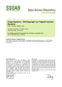 www.ssoar.info Fuzzy-Systems - Überlegungen zur Vagheit sozialer