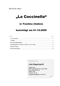 4. Besuch der La Coccinella und des L`atelier in Cles am 01.10. als