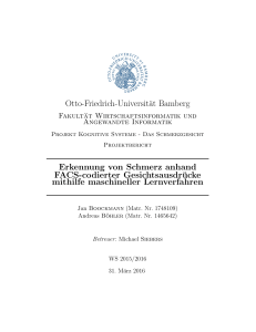 Otto-Friedrich-Universität Bamberg Erkennung von Schmerz anhand