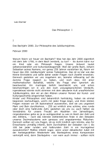 1 Leo Dorner Das Philosophon I  I Das Bachjahr 2000. Zur