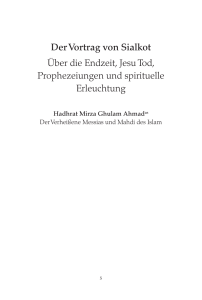 Der Vortrag von Sialkot - Ahmadiyya Muslim Jamaat Deutschland