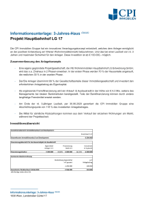 Informationsunterlage: 3-Jahres-Haus classic Projekt Hauptbahnhof