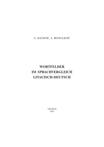 WORTFELDER IM SPRACHVERGLEICH LITAUISCH