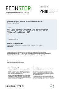 Die Lage der Weltwirtschaft und der deutschen Wirtschaft