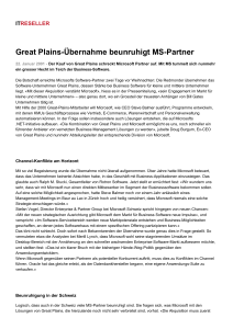 Great Plains-&Uuml;bernahme beunruhigt MS-Partner