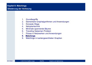 Kapitel 8: Matchings Gliederung der Vorlesung 1 - fbi.h