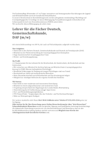 Lehrer für die Fächer Deutsch, Gemeinschaftskunde, DAF (m/w)