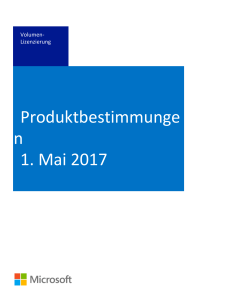 Produktbestimmunge n 1. Mai 2017