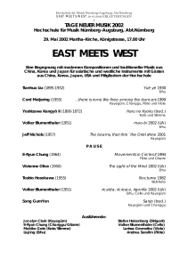 east meets west - Volker Blumenthaler