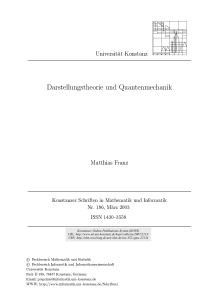 Darstellungstheorie und Quantenmechanik