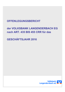 Offenlegungsbericht 2016 - Volksbank Langendernbach eG