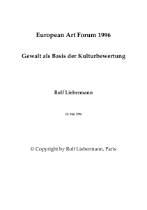 European Art Forum 1996 Gewalt als Basis der Kulturbewertung