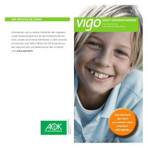Info-Flyer vigo select Kieferorthopädie