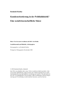 Kundenorientierung in der Politikdidaktik? Eine