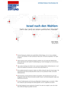 Israel nach den Wahlen : steht das Land vor einem politischen