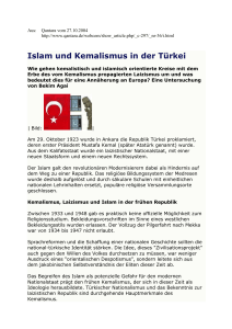 Islam und Kemalismus in der Türkei