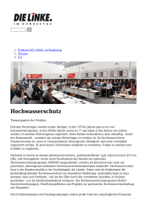 Hochwasserschutz: Fraktion DIE LINKE. im Bundestag