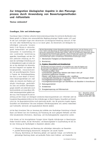 Zur Integration &ouml;kologischer Aspekte in den Planungs