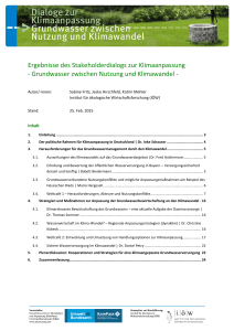 Grundwasser zwischen Nutzung und Klimawandel