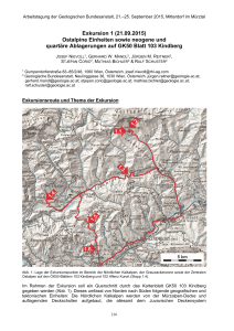 Exkursion 1 (21.09.2015) Ostalpine Einheiten sowie neogene und