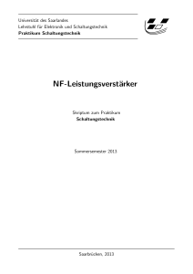 NF-Leistungsverstärker - Universität des Saarlandes