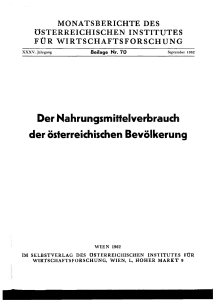 Der Nahrungsmiffelverbrauch der &ouml;sterreichischen Bev&ouml;lkerung