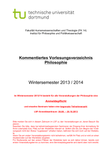 Wintersemester 2013 / 2014 - Institut für Philosophie und