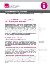Anschlussregelung MRSA-Vergütungsvereinbarung / Leistungen für