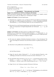 3. Übungsblatt – Thermodynamik und Statistik