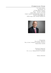 Curriculum Vitae of Torsten Schuetze