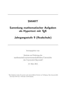 SMART Sammlung mathematischer Aufgaben als Hypertext mit TEX