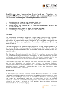 Empfehlungen des Kolpingwerkes Deutschland zur Prävention von