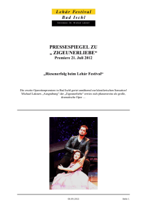 pressespiegel zu - Lehar Festival Bad Ischl