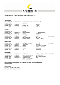 Dienstplan September -‐ Dezember 2012