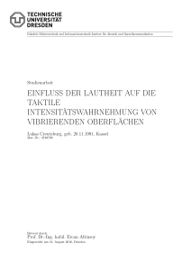 einfluss der lautheit auf die taktile