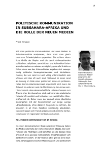 Politische Kommunikation in Subsahara