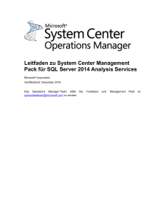 Konfigurieren des Management Packs f&uuml;r SQL Server 2014 Analysis