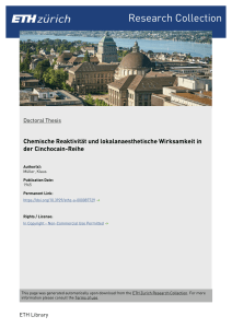 Chemische Reaktivit&auml;t und lokalan&auml;sthetisdie - ETH E
