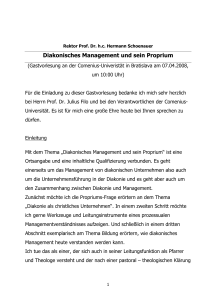 Diakonisches Management und sein Proprium