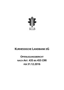KLB Offenlegungsbericht nach Art. 435 bis 455 CRR