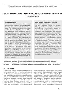 Vom klassischen Computer zur Quanten-Information