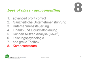 Kein Folientitel - apc.consulting GmbH