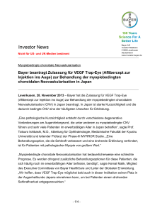 Inve estor Ne ews - Bayer Investor Relations