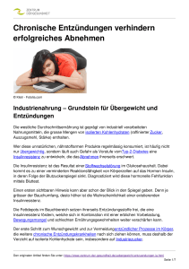 Chronische Entz&uuml;ndungen verhindern erfolgreiches Abnehmen