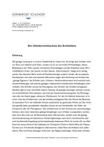 Der Urheberrechtsschutz des Architekten