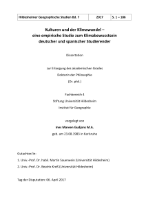 Kulturen und der Klimawandel – eine empirische Studie