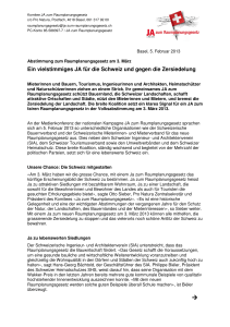 Ein vielstimmiges JA f&uuml;r die Schweiz und gegen die